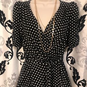 Express polka dot peplum top